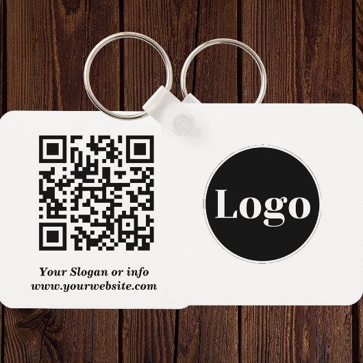 Porte-clés Logo personnalisé| Code QR et texte recto-verso