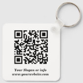 Porte-clés Logo personnalisé| Code QR et texte recto-verso (Dos)