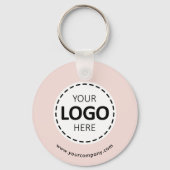 Porte-clés Logo personnalisé, code QR et texte, rose vierge (Recto)
