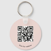 Porte-clés Logo personnalisé, code QR et texte, rose vierge (Verso)