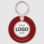 Porte-clés Logo personnalisé, code QR et texte, rouge (Recto)