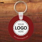 Porte-clés Logo personnalisé, code QR et texte, rouge (Recto)
