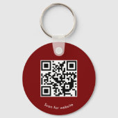 Porte-clés Logo personnalisé, code QR et texte, rouge (Verso)