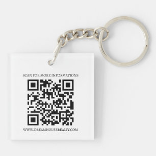 Porte-clés Logo personnalisé et code QR Immobilier