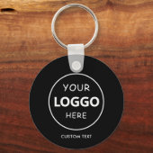 Porte-clés Logo personnalisé et code QR sur Black Company Bus (Recto)