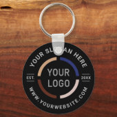 Porte-clés Logo personnalisé noir promotion (Recto)