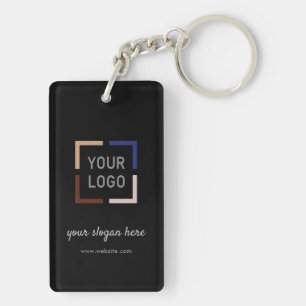 Porte-clés Logo personnalisé noir promotionnel