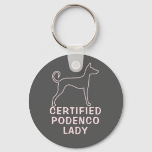 Porte-clés Logo personnalisé Podenco Chien Slogan rose