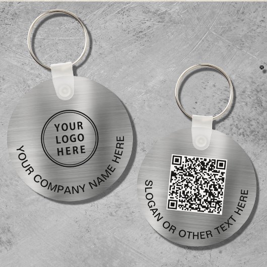 Porte-clés Logo personnalisé QR Code promotionnel Argent
