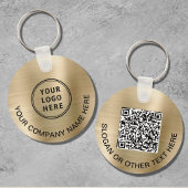 Porte-clés Logo personnalisé QR Code promotionnel Gold