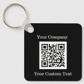 Porte-clés Logo personnalisé QR Code Texte Black Company (Recto)