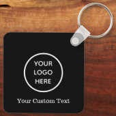 Porte-clés Logo personnalisé QR Code Texte Black Company (Verso)