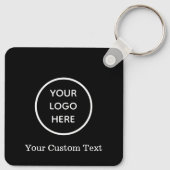 Porte-clés Logo personnalisé QR Code Texte Black Company (Dos)