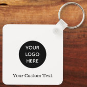 Porte-clés Logo personnalisé QR Code Texte Black Company (Verso)