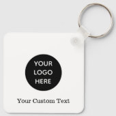 Porte-clés Logo personnalisé QR Code Texte Black Company (Dos)