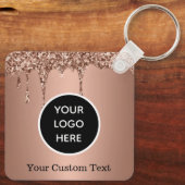 Porte-clés Logo personnalisé QR Code Texte rose Société (Verso)