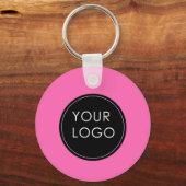 Porte-clés Logo personnalisé rose Entreprise (Recto)