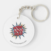 Porte-clés Logo personnalisé, Texte personnalisé, (Dos)