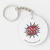 Porte-clés Logo personnalisé, Texte personnalisé, (Devant)