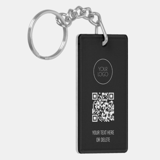 Porte-clés Logo professionnel de code QR noir et blanc (Devant gauche)
