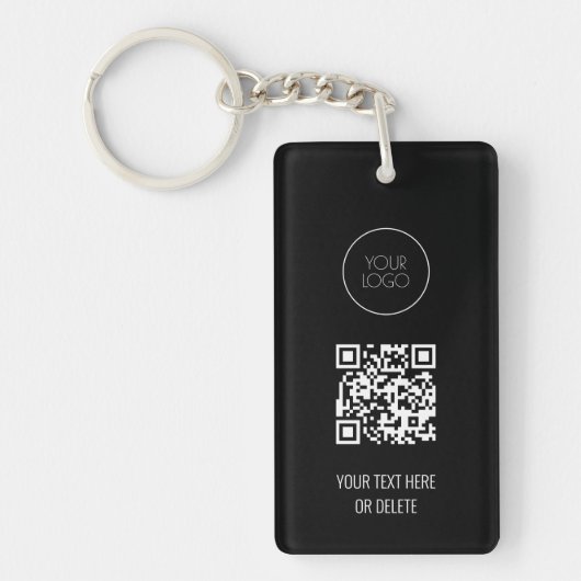 Porte-clés Logo professionnel de code QR noir et blanc (Devant)