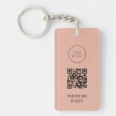 Porte-clés Logo professionnel de code QR rose et noir (Devant)