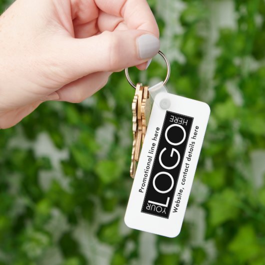 Porte-clés Logo Professionnel Entreprise Texte Promo Cadeaux (main)