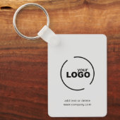 Porte-clés Logo professionnel moderne entreprise QR Code gris (Recto)