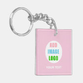 Porte-clés Logo professionnel personnalisé Pink (Devant gauche)