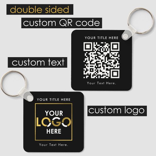 Porte-clés Logo professionnel personnalisé QR Code et texte d