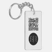 Porte-clés Logo professionnel QR Code blanc (Devant gauche)