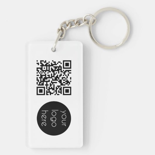 Porte-clés Logo professionnel QR Code blanc (Dos)