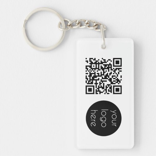 Porte-clés Logo professionnel QR Code blanc (Devant)