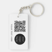 Porte-clés Logo professionnel QR Code et texte blanc (Dos)