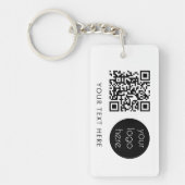 Porte-clés Logo professionnel QR Code et texte blanc (Devant)