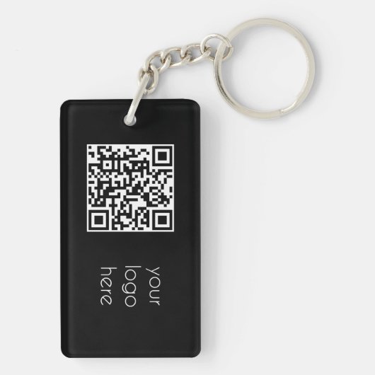 Porte-clés Logo professionnel QR Code noir (Dos)