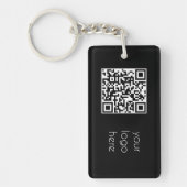 Porte-clés Logo professionnel QR Code noir (Devant)