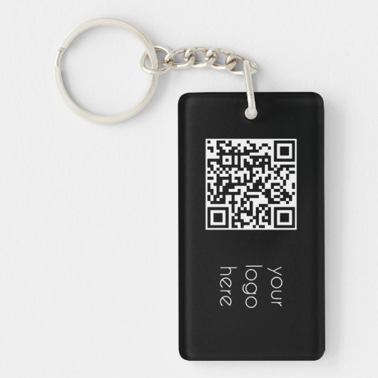 Porte-clés Logo professionnel QR Code noir (Devant)