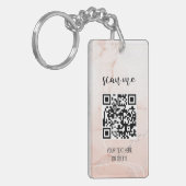 Porte-clés Logo professionnel simple rose QR Code (Devant gauche)