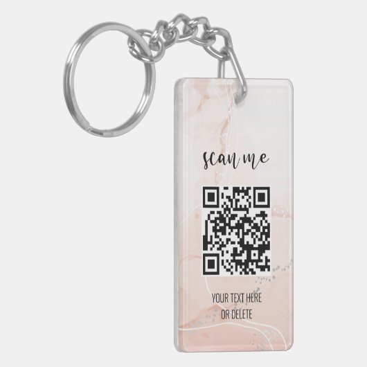 Porte-clés Logo professionnel simple rose QR Code (Devant gauche)
