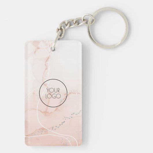 Porte-clés Logo professionnel simple rose QR Code (Dos)