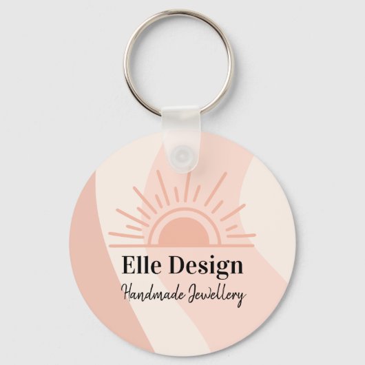 Porte-clés Logo promotionnel Feminine Blush Pink Custom Boho (Recto)