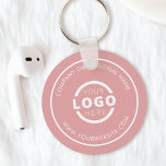 Porte-clés Logo promotionnel personnalisé rose<br><div class="desc">Personnalisez facilement ce dessous de verre avec votre propre logo ou image personnalisée. Vous pouvez modifier la couleur de l'arrière - plan pour qu'elle corresponde à votre logo ou aux couleurs de votre entreprise. Les porte - clés personnalisés avec le logo de votre entreprise sont des cadeaux utiles et légers...</div>