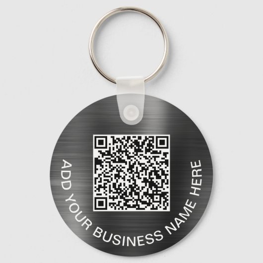 Porte-clés Logo promotionnel QR Code gris argent (Recto)