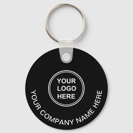 Porte-clés Logo promotionnel QR Code noir (Recto)