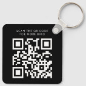 Porte-clés Logo QR Code minimaliste Carte de visite professio (Dos)