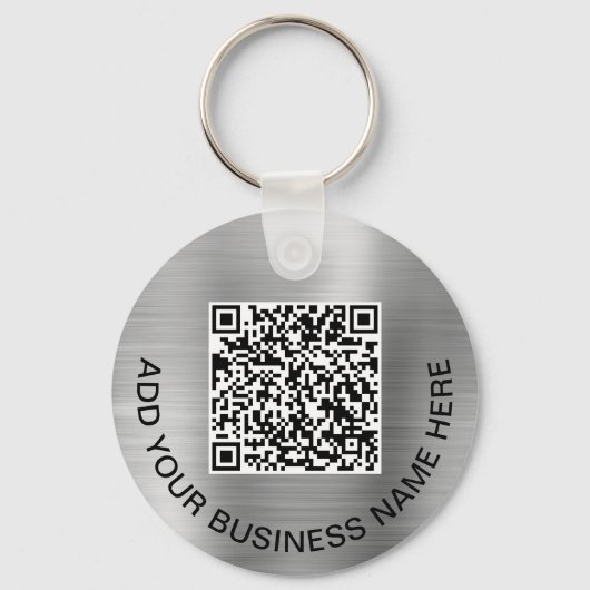 Porte-clés Logo QR Code promotionnel Argent (Recto)