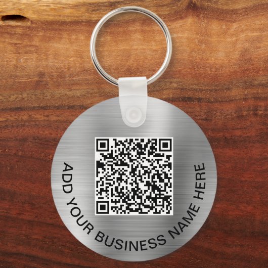 Porte-clés Logo QR Code promotionnel Argent (Recto)