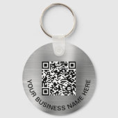 Porte-clés Logo QR Code promotionnel Argent (Recto)