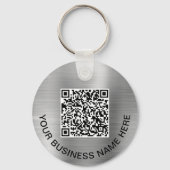 Porte-clés Logo QR Code promotionnel Argent (Recto)